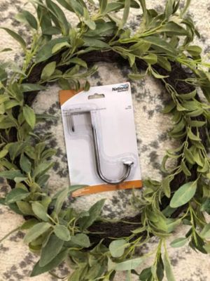 Wreath with hardware hook in middle