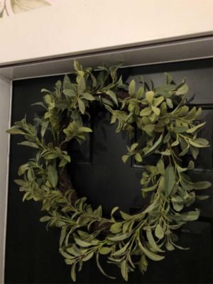 Wreath hanging on hook